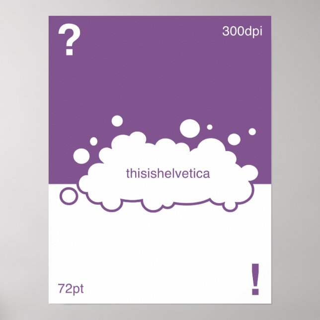 What font? 72 point Helvetica Poster (Front)