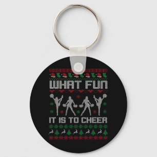 What Fun It Is To Cheer Cheerleader Christmas GIft Key Ring