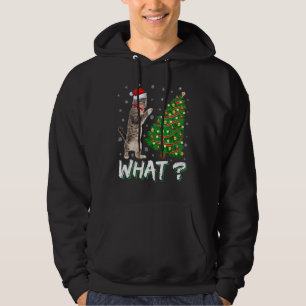 What Funny Cat Pushing Christmas Tree Over Cat Xma Hoodie