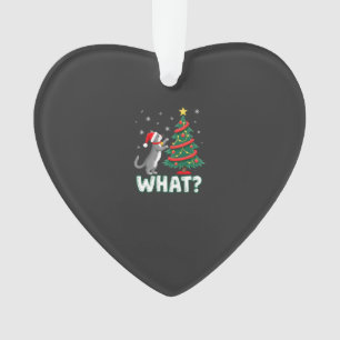 What Funny Cat Pushing Christmas Tree Over Cat Xma Ornament
