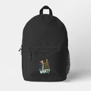 What Funny Cat Pushing Christmas Tree Over Cat Xma Printed Backpack