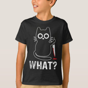 What_ - Funny Cat With Knife Graphic Design  T-Shirt