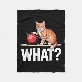 What_ Funny Tabby Cat Christmas Xmas Ornament Fleece Blanket