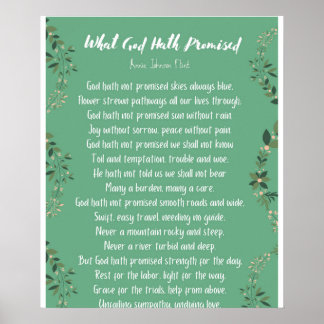 What God Hath Promised (Light Green) Poster
