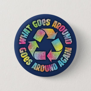 What Goes Around 6 Cm Round Badge