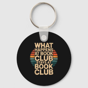 What happens at book club stays at book club retro key ring