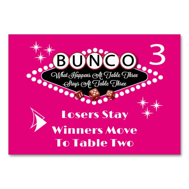 What Happens At Bunco Table Card #3 (Front)