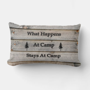 What happens at camp stays at camp lumbar cushion
