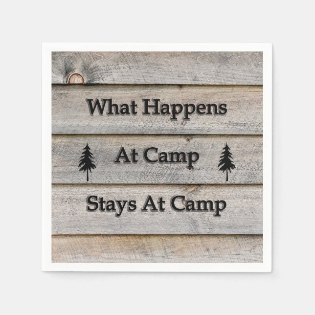 What happens at camp stays at camp napkin (Front)