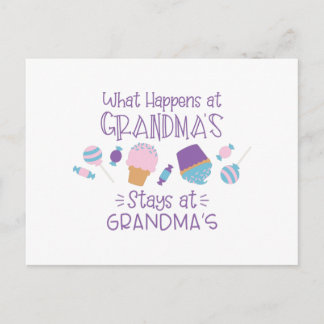 What Happens At Grandma's Postcard