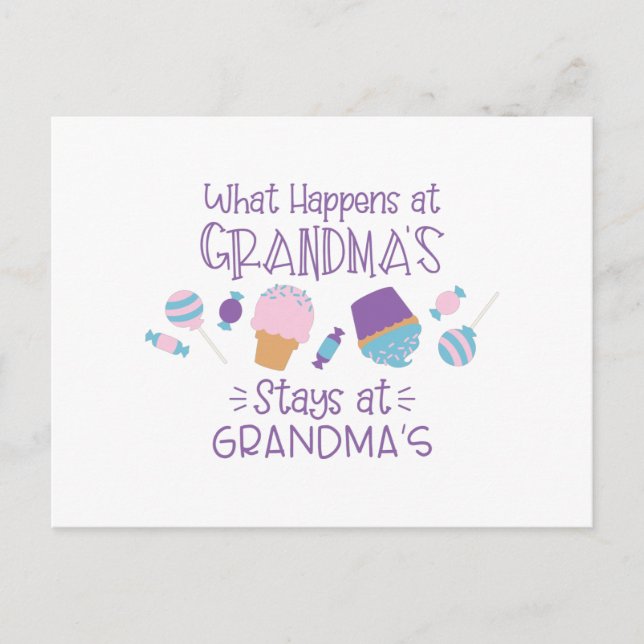 What Happens At Grandma's Postcard (Front)