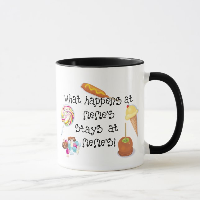 What Happens at Meme's STAYS at Meme's! Mug (Right)