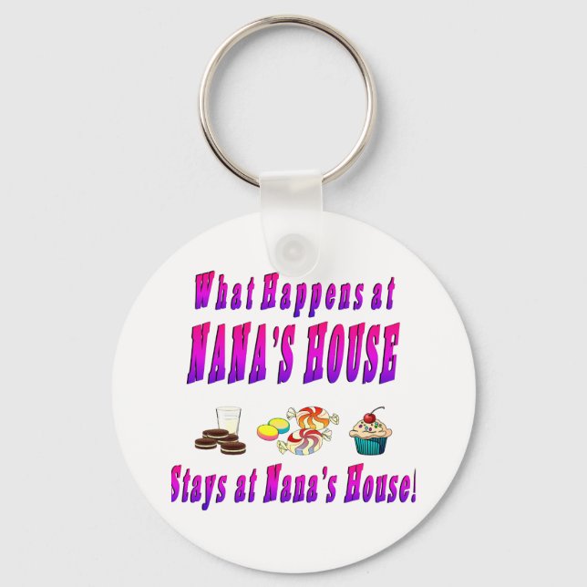 What Happens At Nanas House Pink Key Ring (Front)