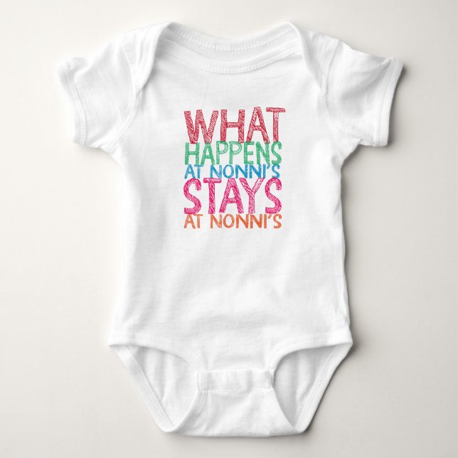 What happens at Nonni's stays at Nonni's Baby Bodysuit (Front)