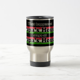 What Happens At Papas House For Dark Colours Travel Mug