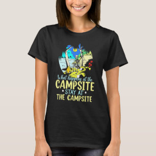 What Happens At The Campsite Stays Camping Women T-Shirt