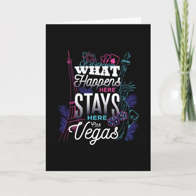 What Happens In Las Vegas Funny Casino Card (Front)