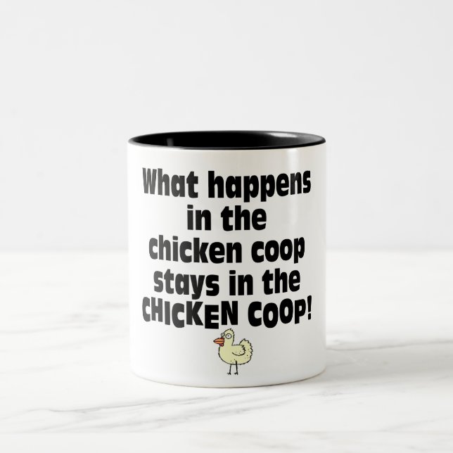 What Happens in the Chicken Coop Two-Tone Coffee Mug (Center)
