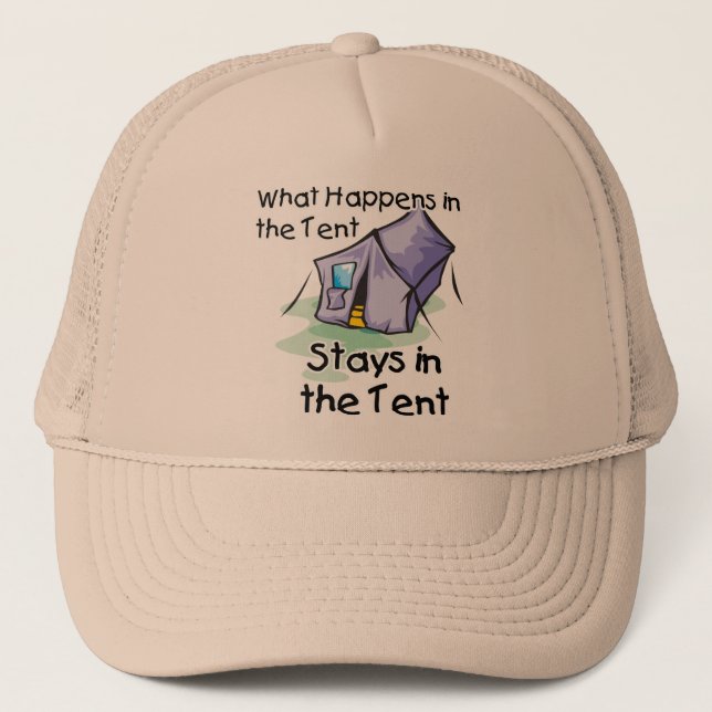 What Happens in the Tent Trucker Hat (Front)