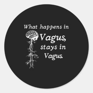 What Happens In Vagus Stays In Vagas Nervous Syste Classic Round Sticker