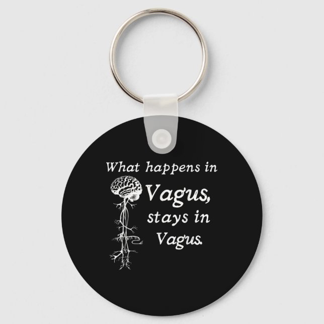 What Happens In Vagus Stays In Vagas Nervous Syste Key Ring (Front)