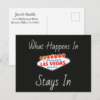 What Happens in Vegas Stays in Las Vegas Night Postcard