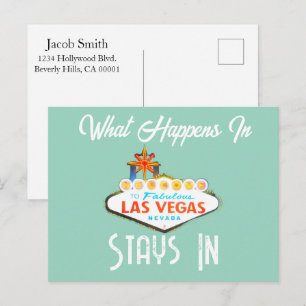 What Happens in Vegas Stays in Las Vegas Night Postcard