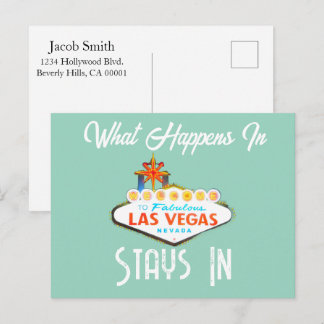 What Happens in Vegas Stays in Las Vegas Night Postcard