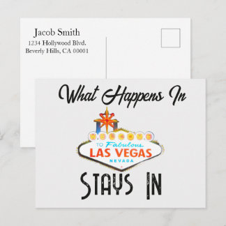 What Happens in Vegas Stays in Las Vegas Night Postcard
