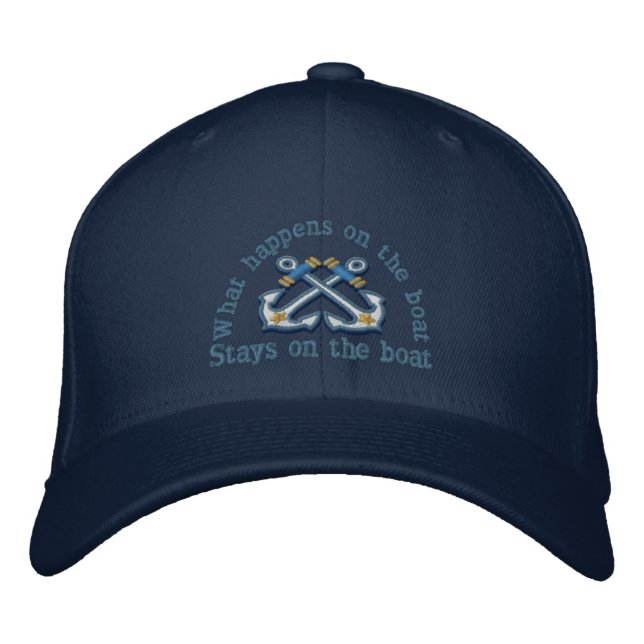 What happens on the boat ... crossed anchors embroidered hat (Front)