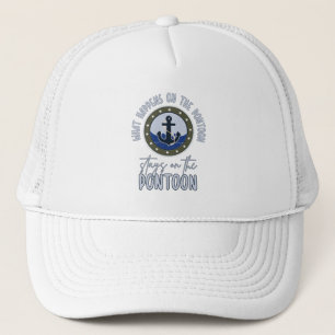 What Happens on the pontoon stays on the pontoon Trucker Hat