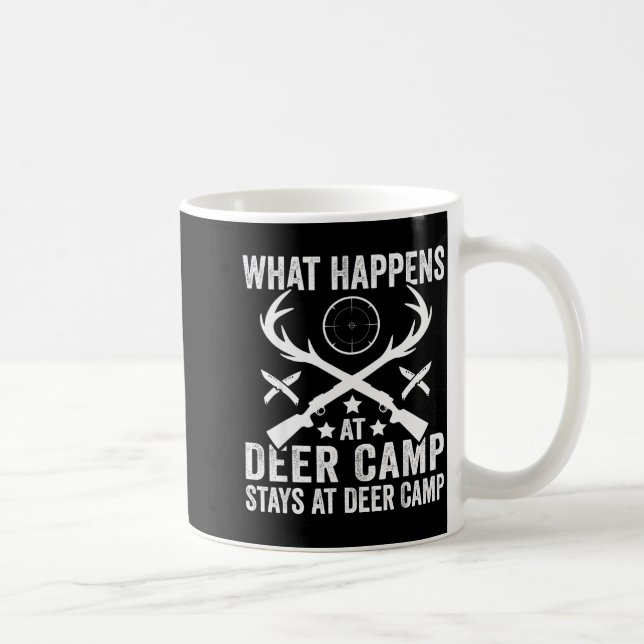 What Happens Stays At Deer Camp Funny Deer Hunting Coffee Mug (Right)