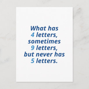 What Has 4 Letters Postcard