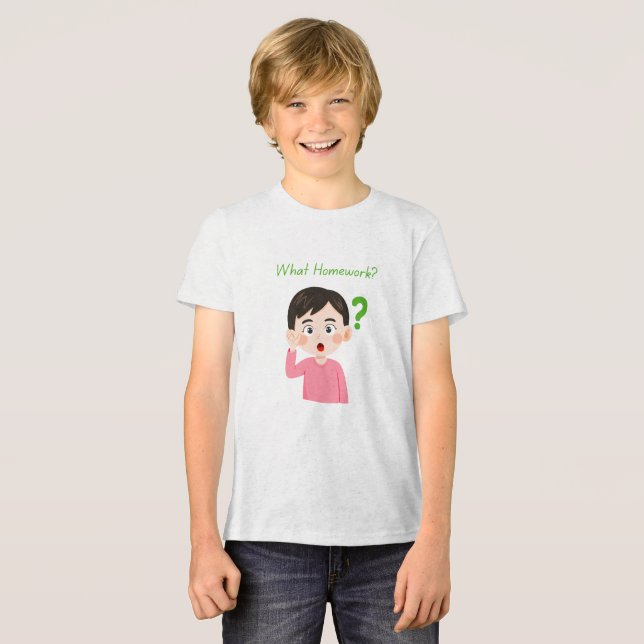 What Homework? with Boy  Tri-Blend Shirt (Front Full)