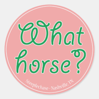 What Horse? Round Sticker (Pink)