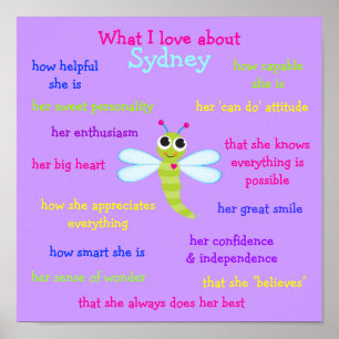 What I love about Sydney Personalised Poster