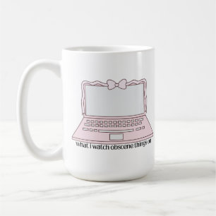What I Watch Obscene Things On Cute Laptop Design Coffee Mug