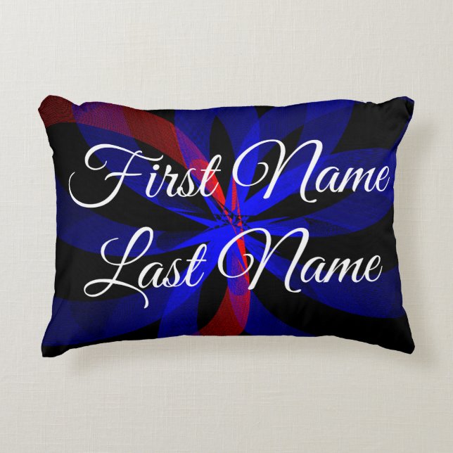 What If Blueberry Centre Geometric Accent Pillow (Front)