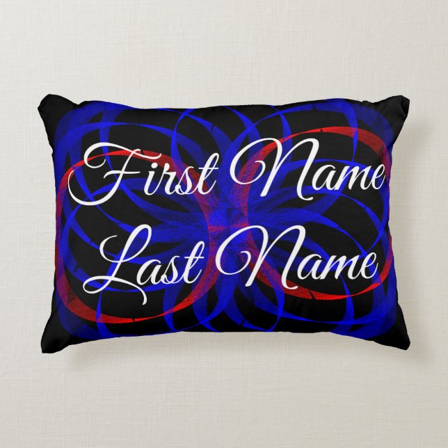 What If Double Blueberry Geometric Accent Pillow (Front)