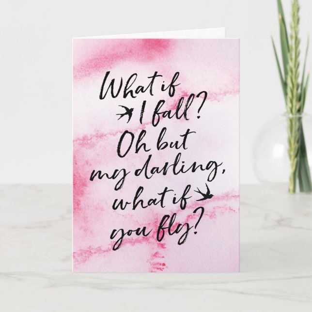 What if I fall, encouragement greeting card (Front)