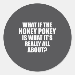 What If The Hokey Key , Funny Quote Tee Gift  Classic Round Sticker