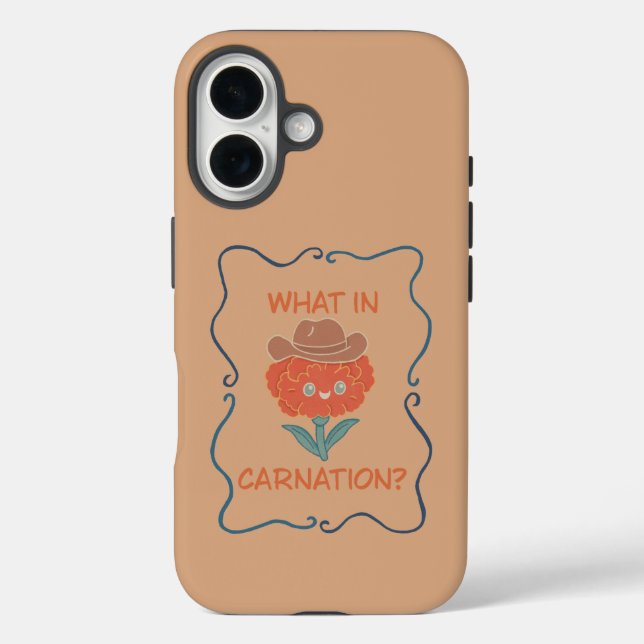 What in Carnation Funny Cowboy Flower Case-Mate iPhone Case (Back)