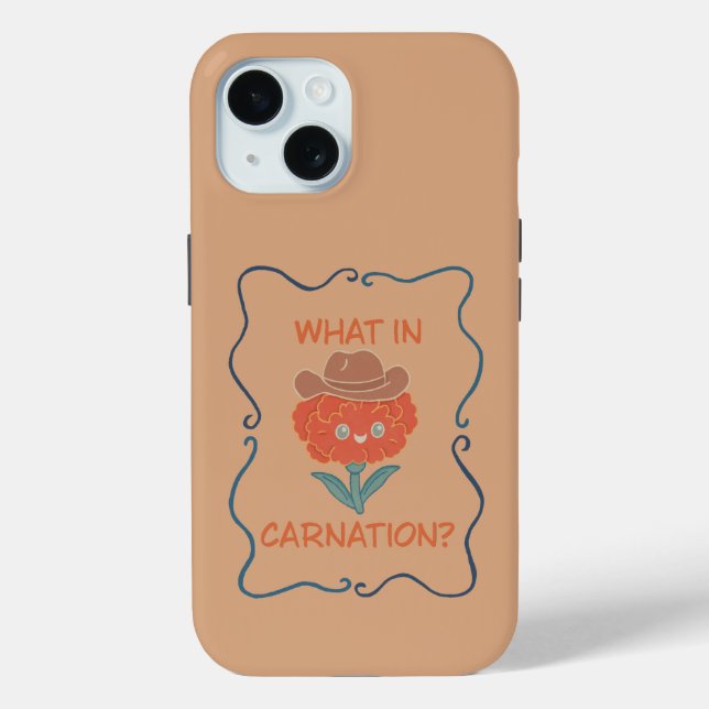 What in Carnation Funny Cowboy Flower Case-Mate iPhone Case (Back)