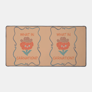 What in Carnation Funny Cowboy Flower Desk Mat