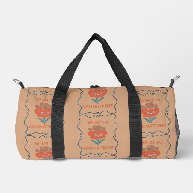 What in Carnation Funny Cowboy Flower Duffle Bag (Front)
