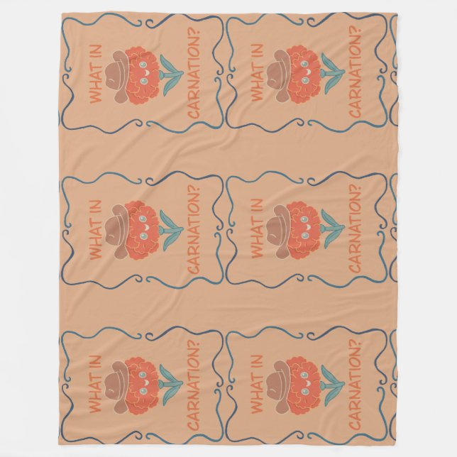 What in Carnation Funny Cowboy Flower Fleece Blanket (Front)