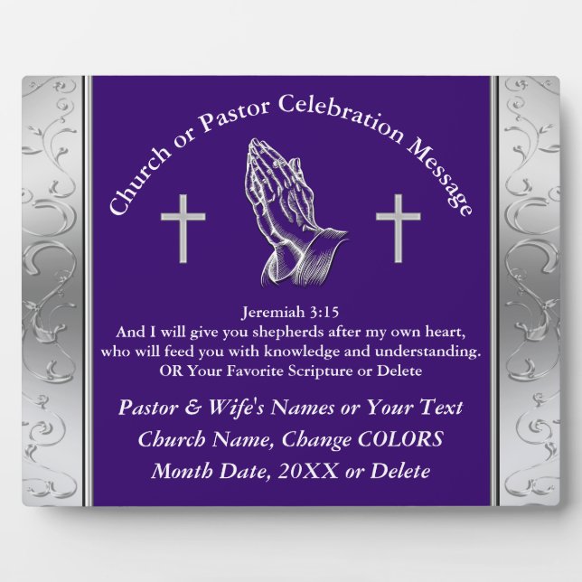 What is a Good Gift for Pastor Personalised Pastor Plaque (Front)