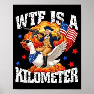 What Is A Kilometre Funny Goose Patriotic Usa 4th Poster
