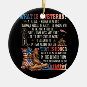 What Is A Veteran That Is Honor Patriotic American Ceramic Tree Decoration