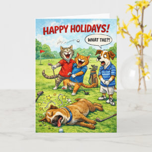 What is golfing cats and dogs card